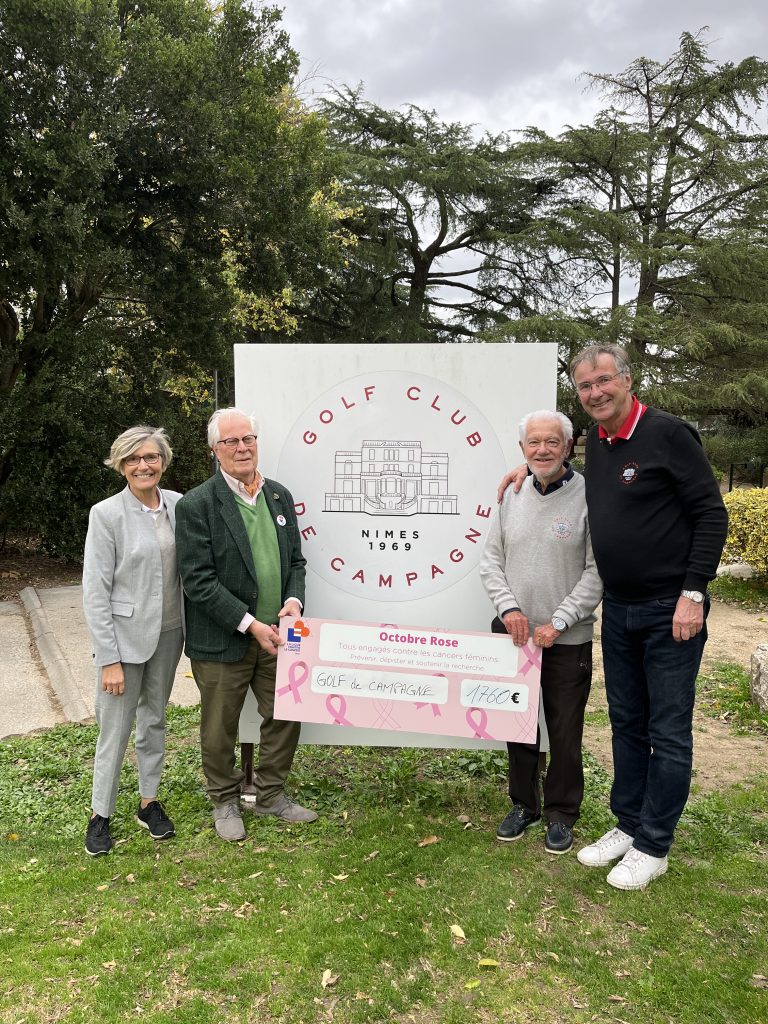 remise du chèque au dr MATHIEU pour la ligue contre le cancer